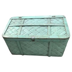 19Thc Original Mint Green Storage Basket w/ Handles