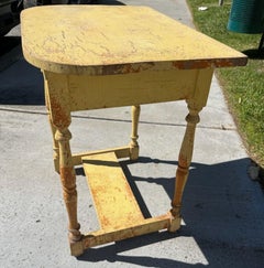 19thc Original Mustard over Red One Drawer Side Table/ Night Stand