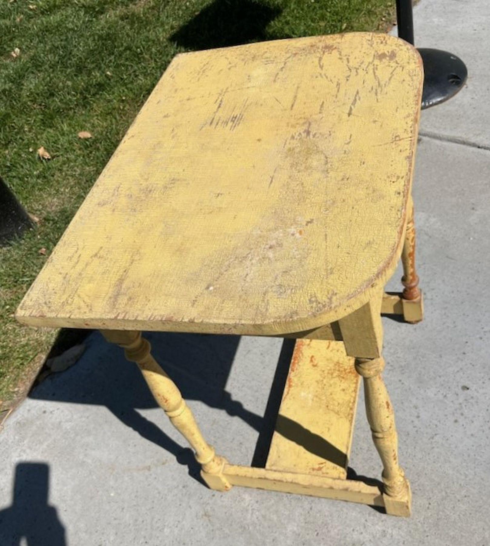 American 19thc Original Mustard over Red One Drawer Side Table/ Night Stand For Sale