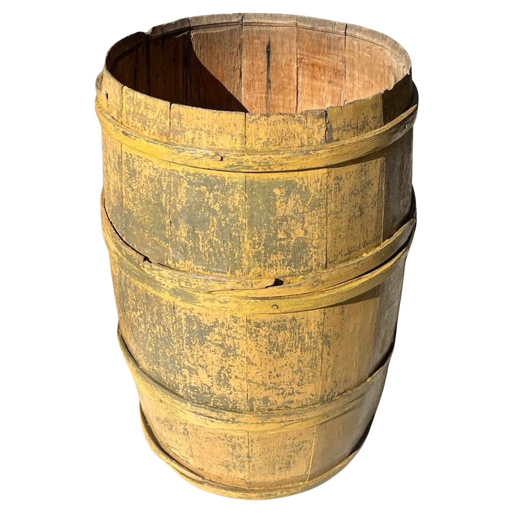 19Thc Original Mustard Painted Barrel For Sale