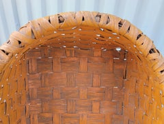 19Thc Original Orange Painted Gathering Basket
