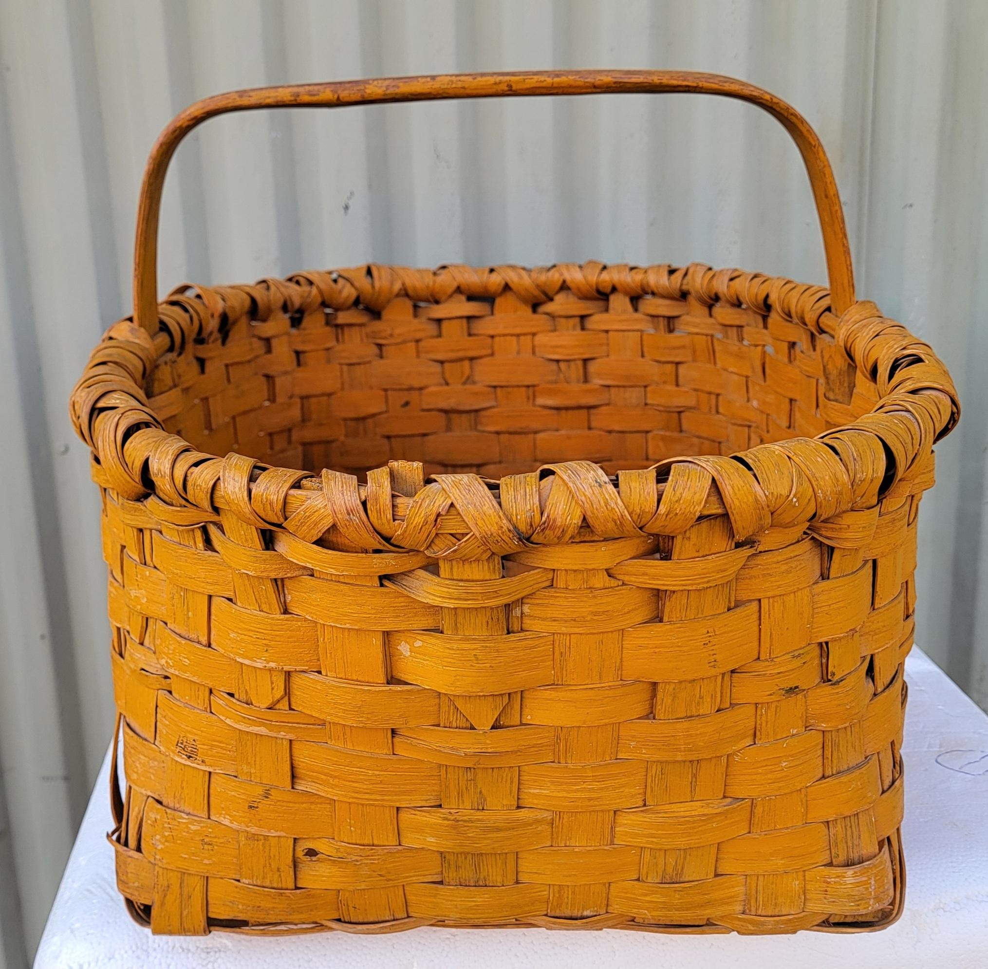 19Thc Original Cesta de Recogida Pintada de Naranja Adirondack en venta