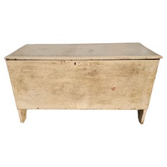 19Thc Original Oyster Painted Blanket Box -Dated 1815