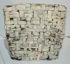 Cestino originale con manico dipinto a ostrica del 19° secolo