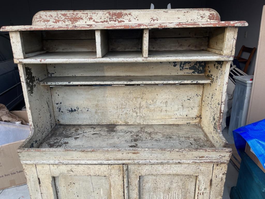19th Century Original Oyster White Painted Dry Sink 3