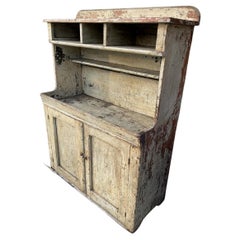 Antique 19th Century Original Oyster White Painted Dry Sink