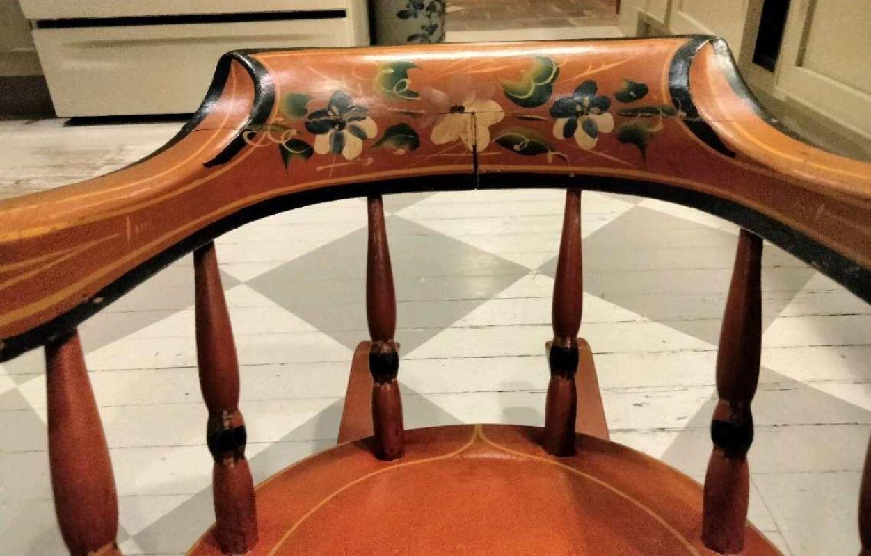 American 19Thc Original Paint Decorated Child's Rocking Chair For Sale