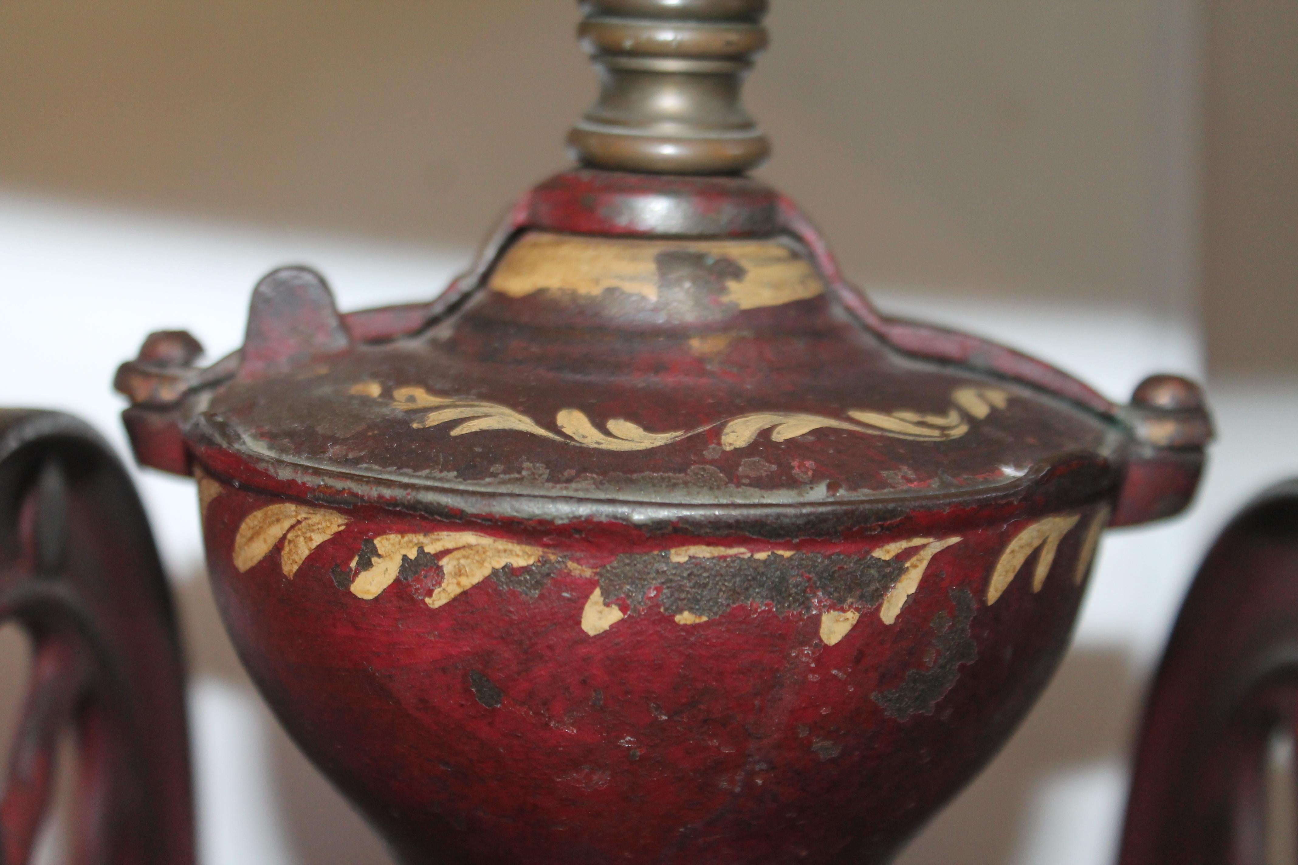 Lampada da caffè originale del XIX secolo con decorazioni a vernice, datata 1897 in vendita 1