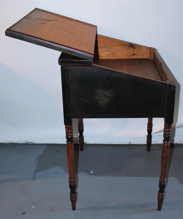 19th C Original Paint Decorated Lap Desk In Fair Condition For Sale In Los Angeles, CA