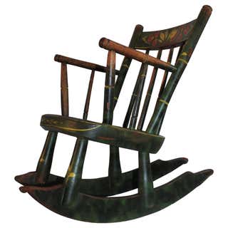 Pair of Rustic 19th Century Platform Rocking Chairs at 1stDibs