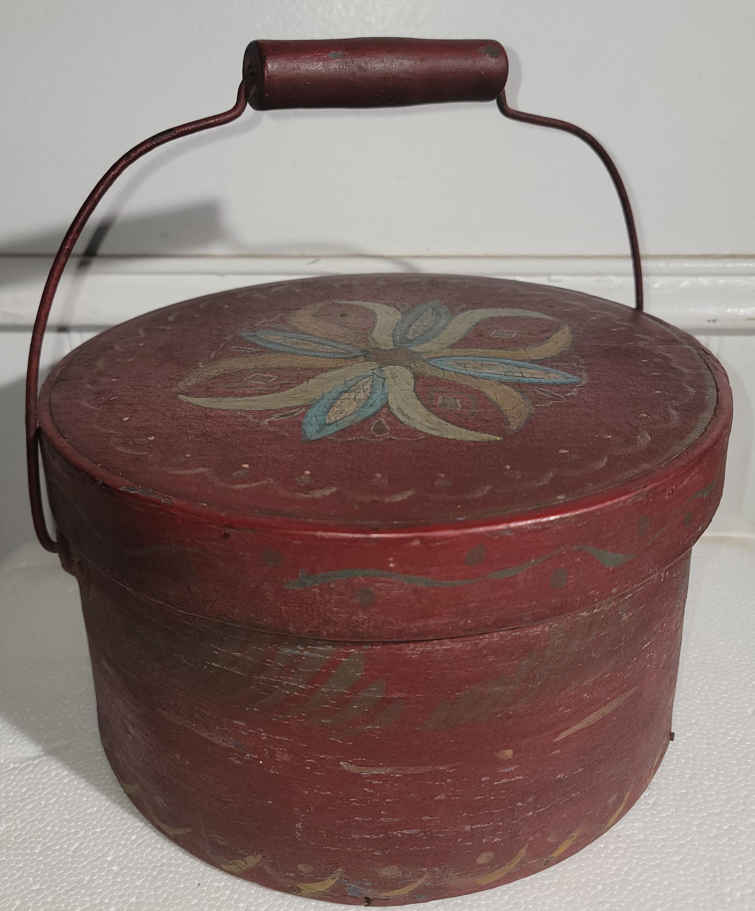 American 19Thc Original Paint Decorated Pantry Box For Sale