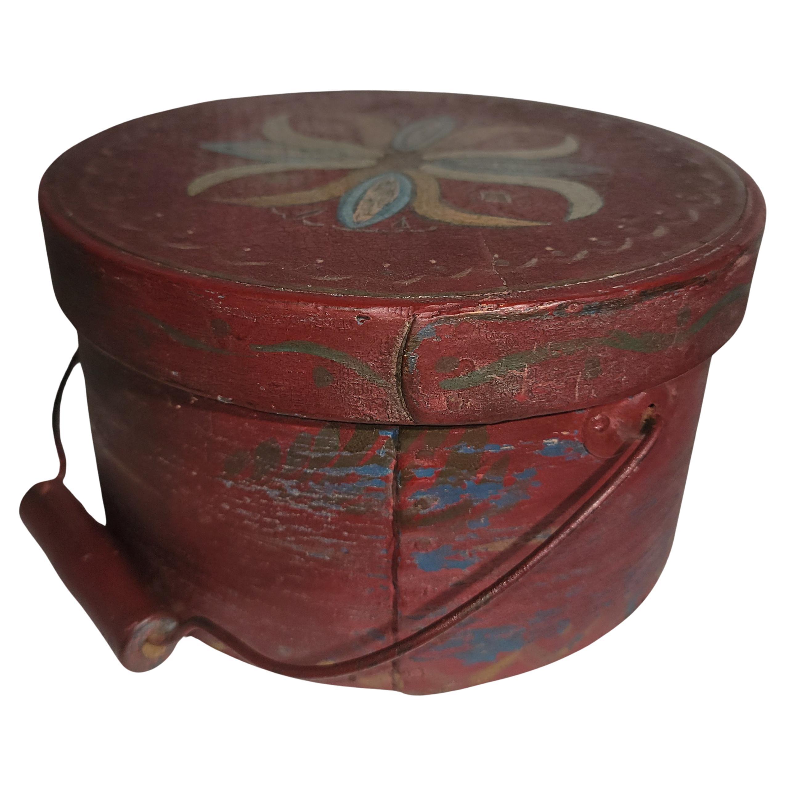 19Thc Original Paint Decorated Pantry Box For Sale