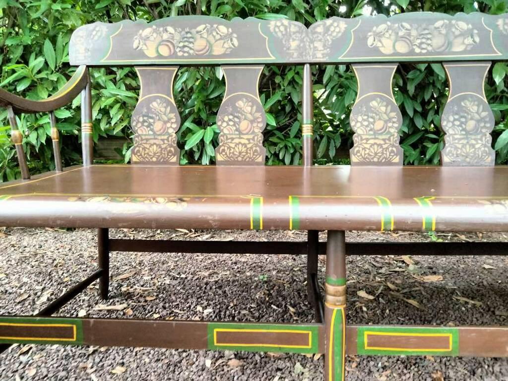 19Thc Original Paint Decorated Settee From Berks County, Pennsylvania For Sale 5