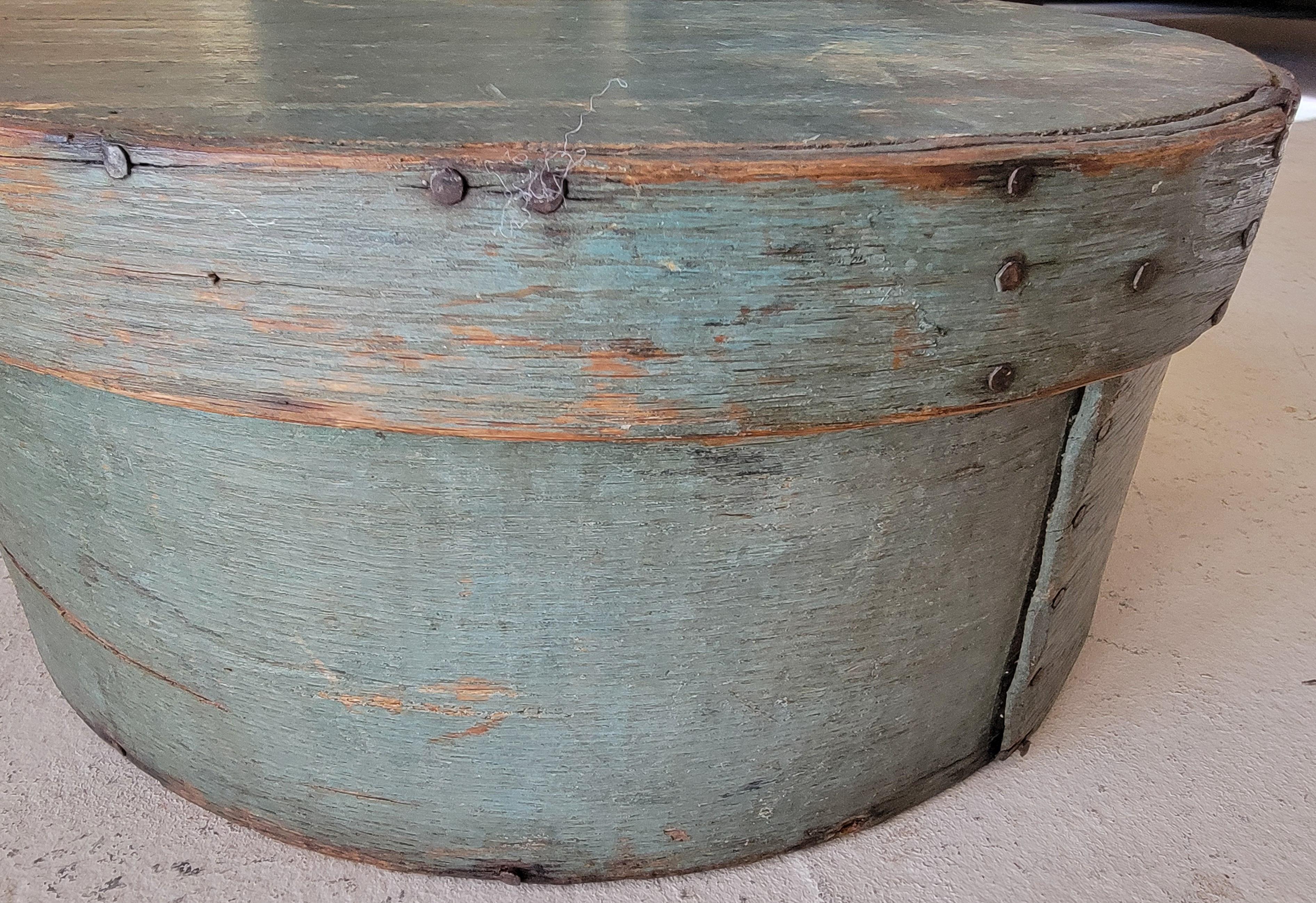 19Thc Early Original painted pantry box with early cut nails and amazing undisturbed surface.These larger boxes are much more rare or hard to find in comparison to the regular size pantry boxes.
