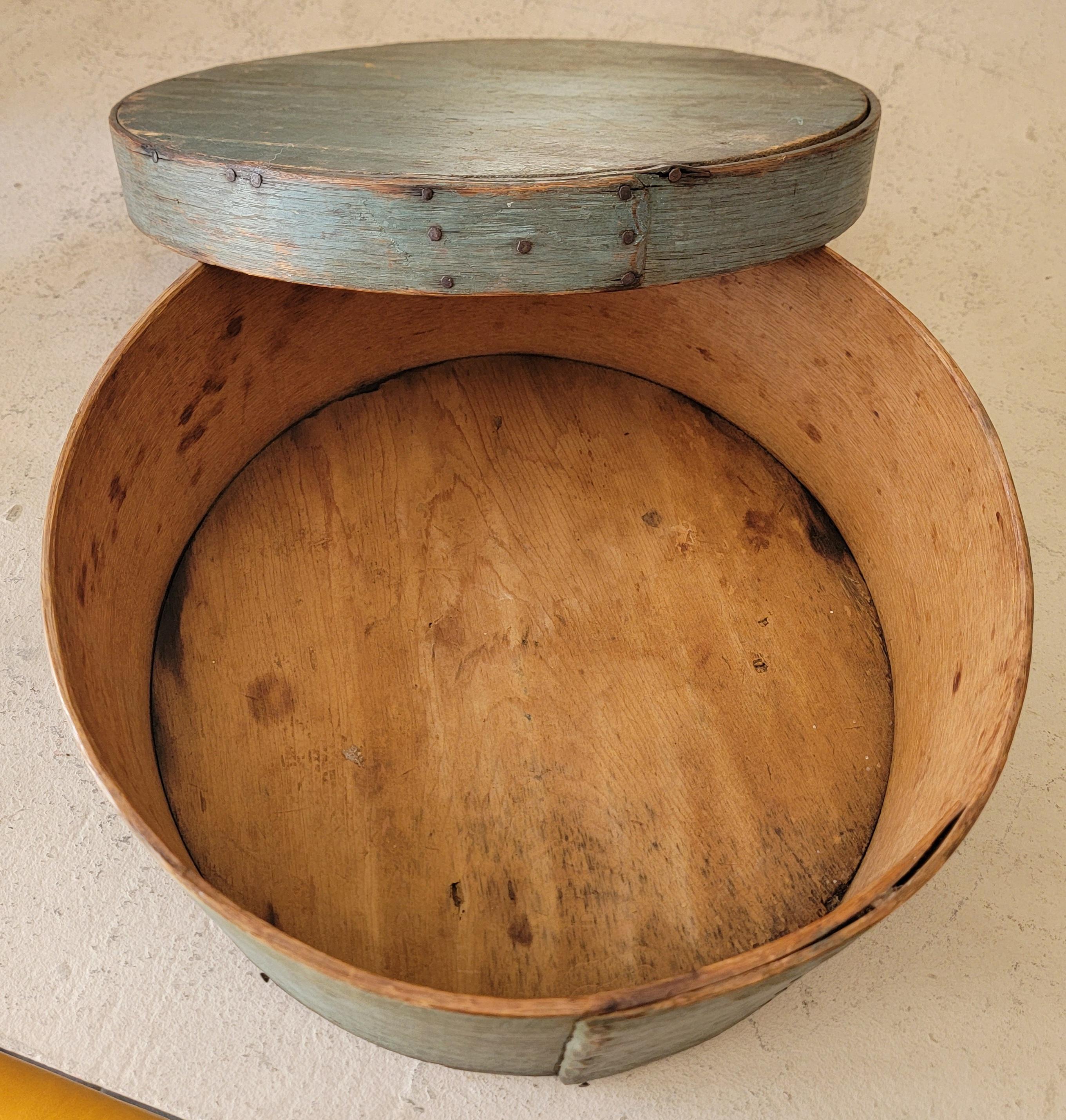 Adirondack 19thc Original Painted Blue / Aqua   Pantry Box For Sale