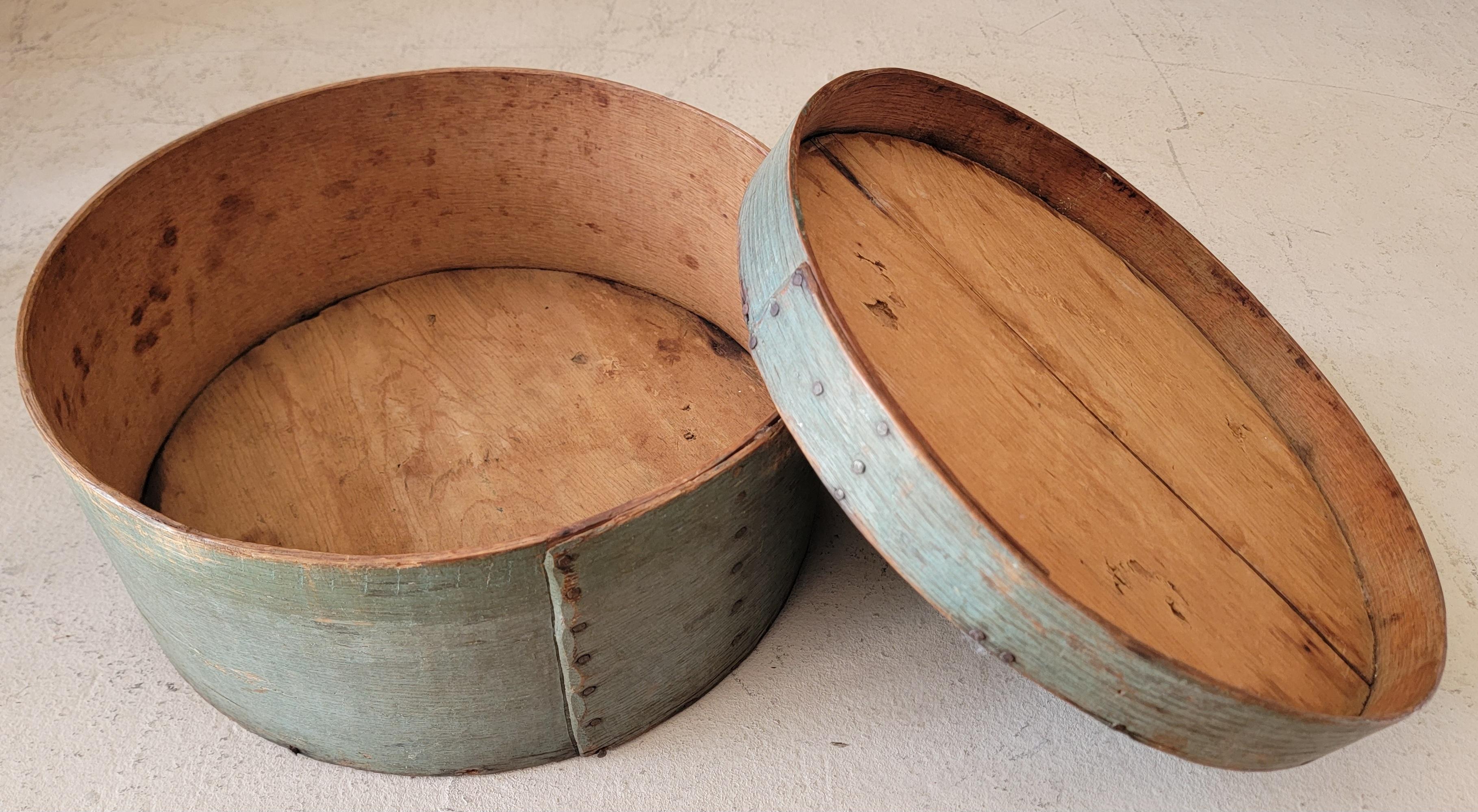 American 19thc Original Painted Blue / Aqua   Pantry Box For Sale
