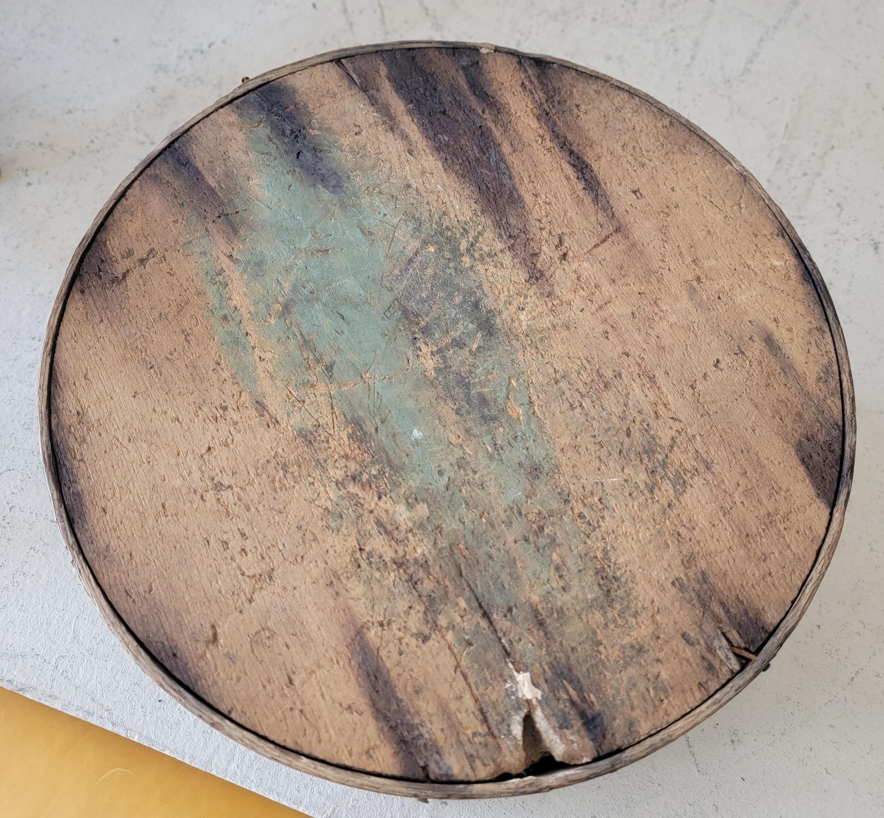 Hand-Crafted 19thc Original Painted Blue / Aqua   Pantry Box For Sale
