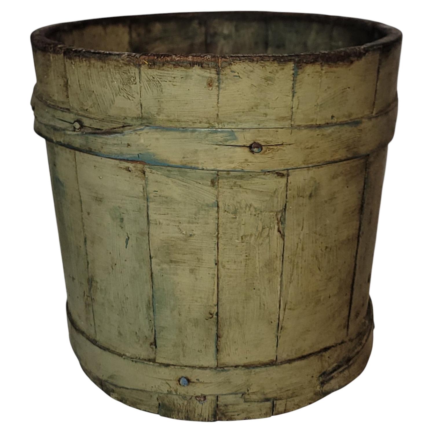 19thc Original Painted Bucket. For Sale