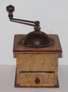 19th Century Original Painted Coffee Grinder