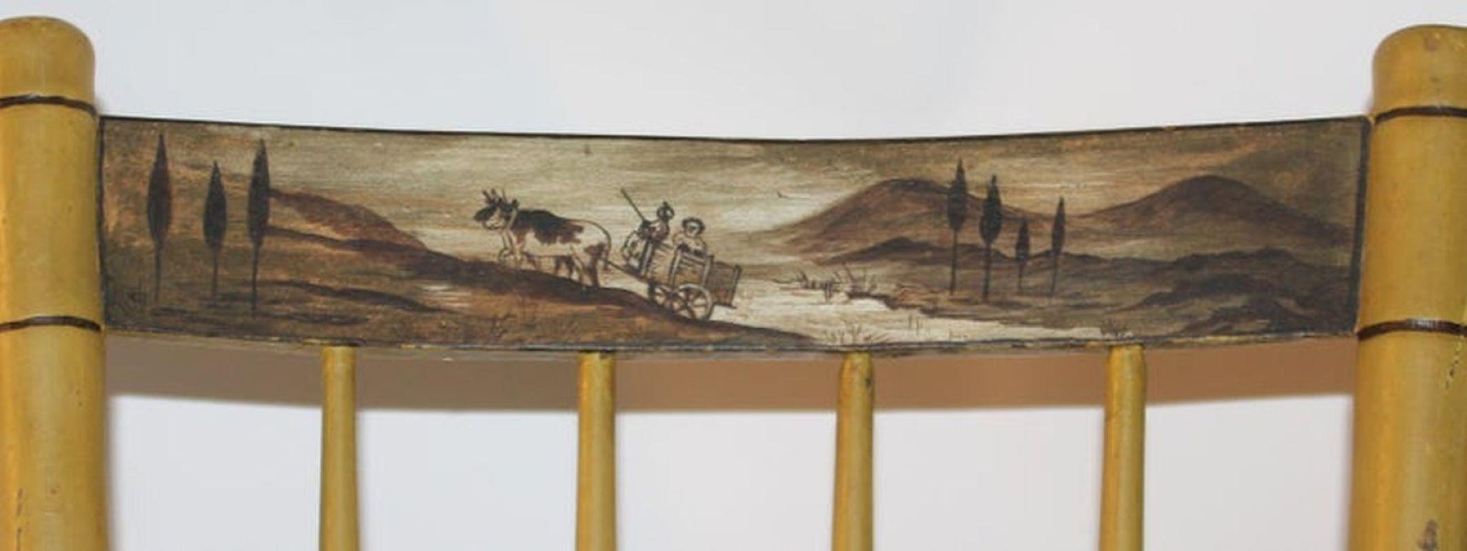 19. Jahrhundert Original bemalte und verzierte NE-Stühle im Angebot 3