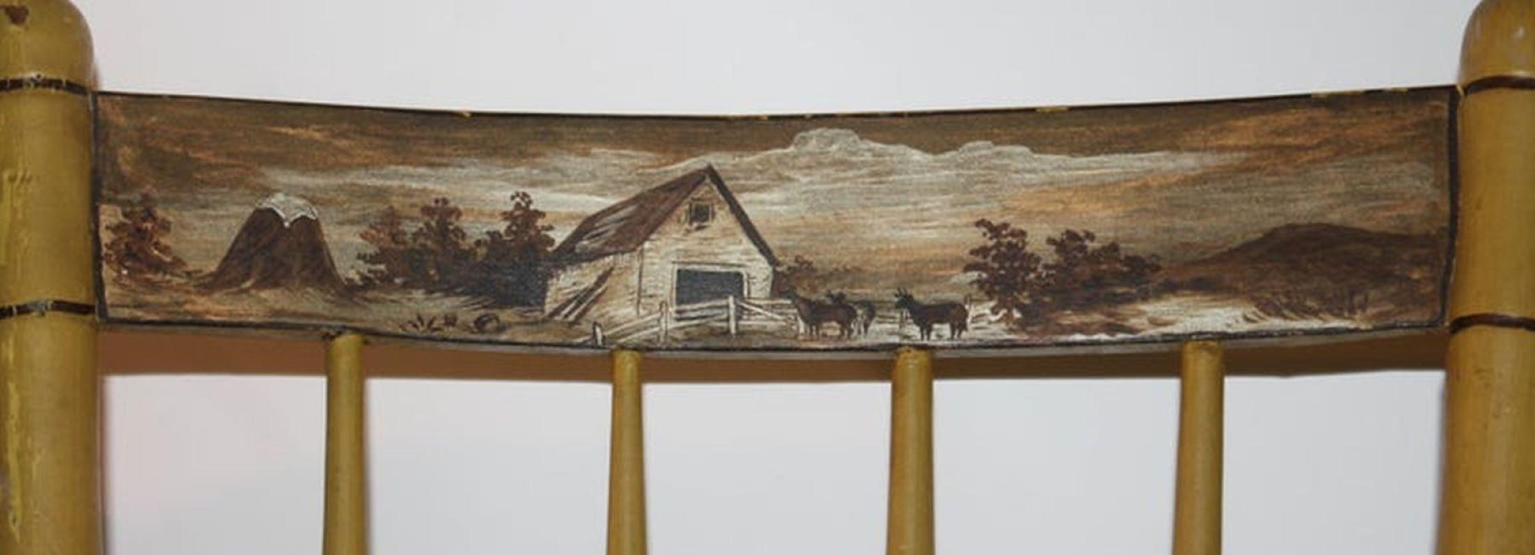 19. Jahrhundert Original bemalte und verzierte NE-Stühle im Angebot 4