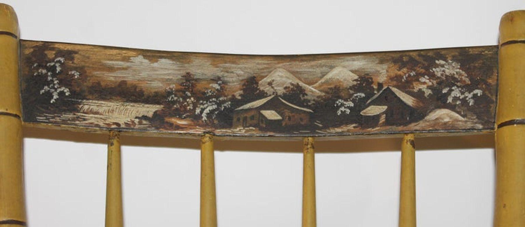 19. Jahrhundert Original bemalte und verzierte NE-Stühle im Angebot 1