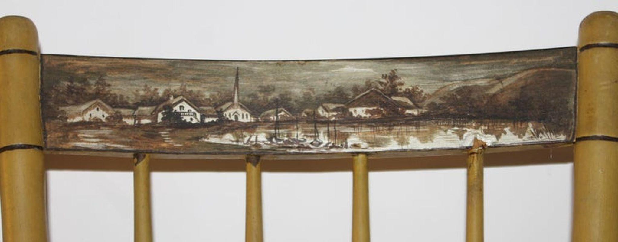 19. Jahrhundert Original bemalte und verzierte NE-Stühle im Angebot 2