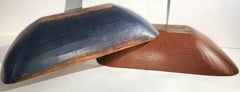 19Thc Original Painted Dough Bowls in Blue & Red