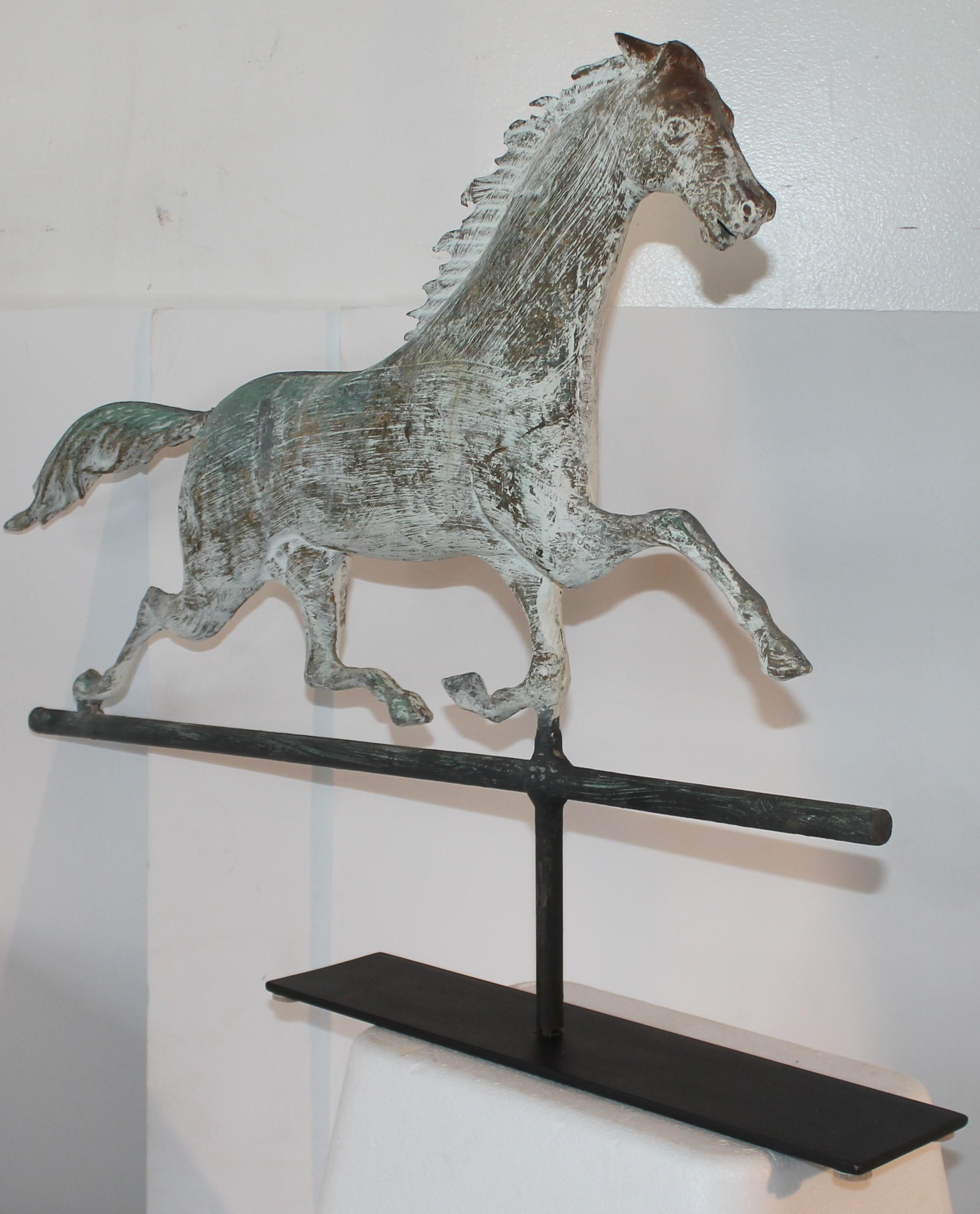 Adirondack 19thc Original Painted  Running Horse Weather Vane For Sale