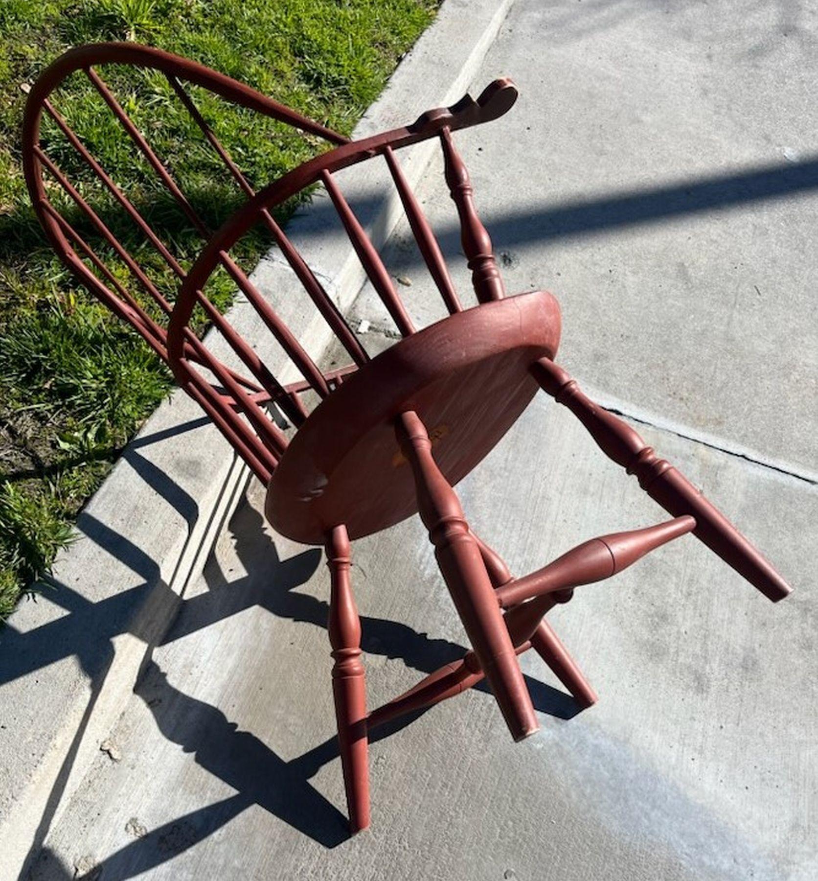 American 19thc Original Painted Extended Arm  Windsor Chair For Sale