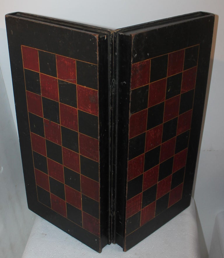Adirondack 19thc Original Painted Folding Game Board For Sale