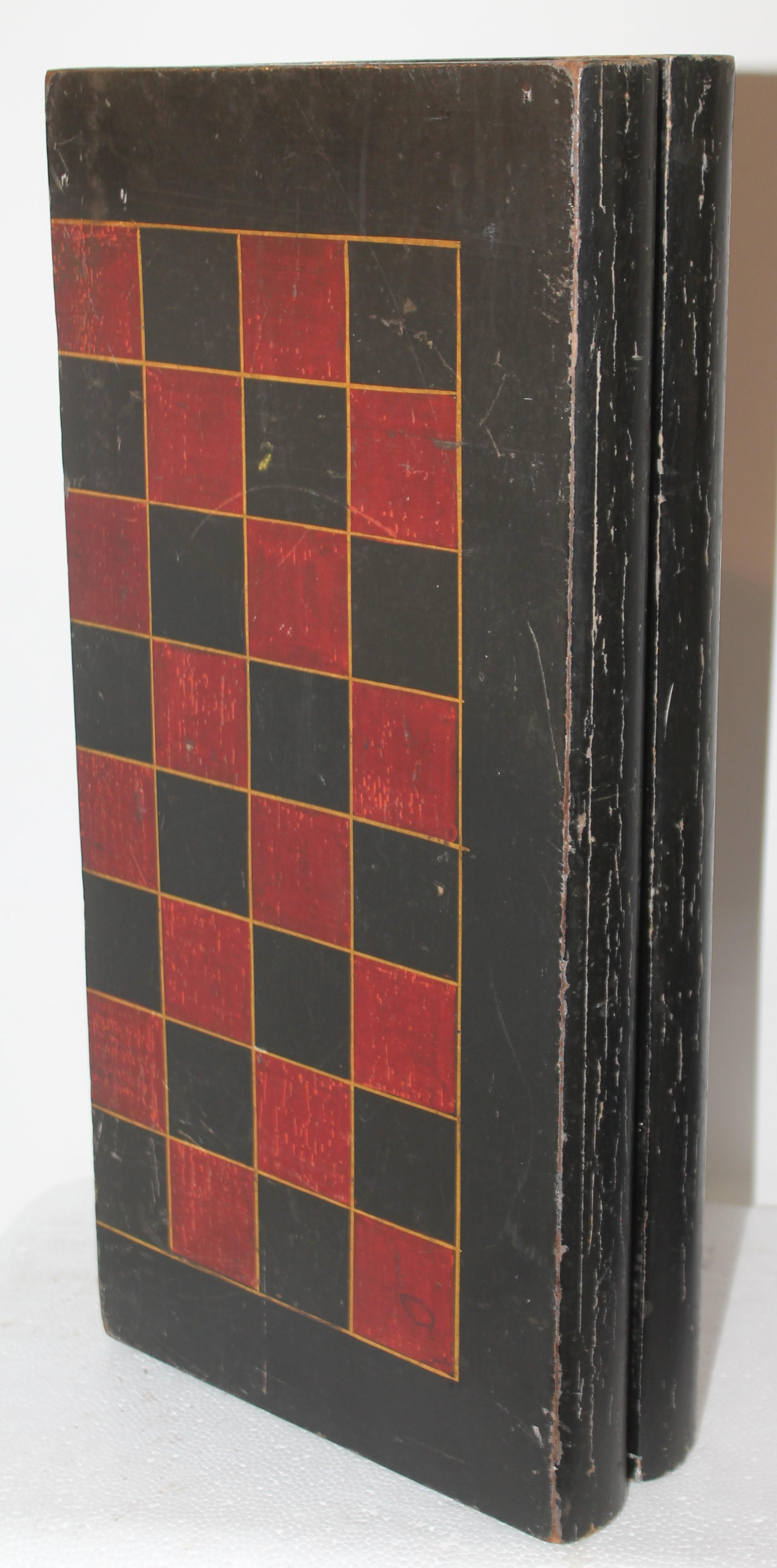 American 19thc Original Painted Folding Game Board