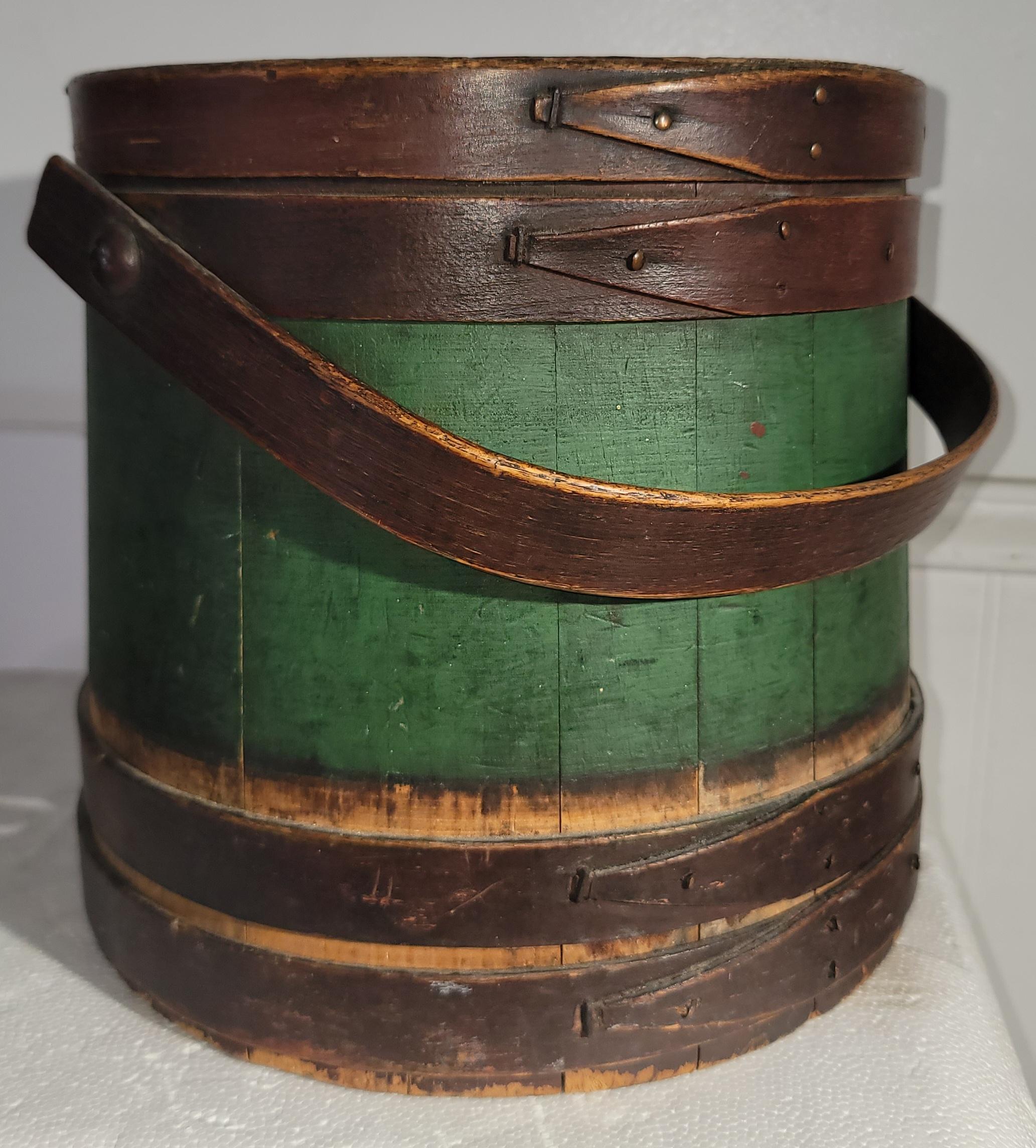 Adirondack 19Thc Original Painted Furkin / Bucket From New England For Sale