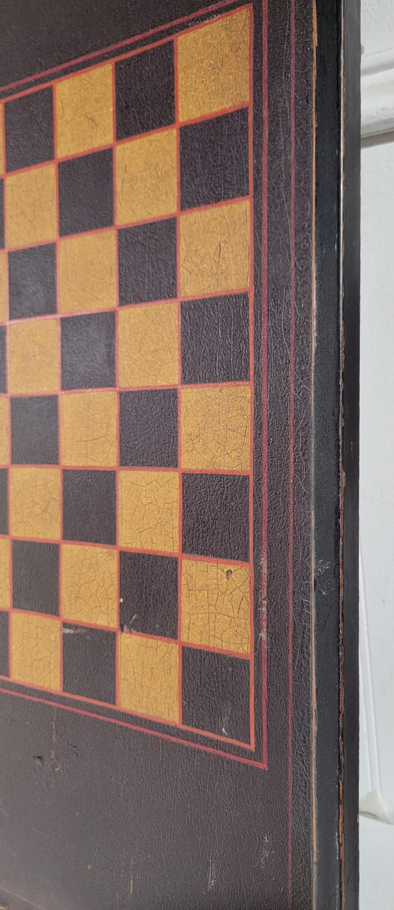 Adirondack 19thc Original Painted Game  Board From New England For Sale