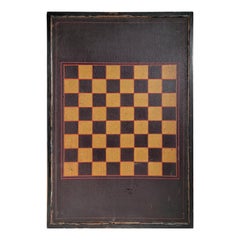 Antique 19thc Original Painted Game  Board From New England