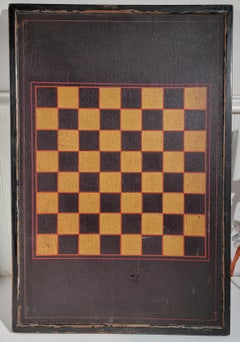  19thc Original Painted Game  Board From New England