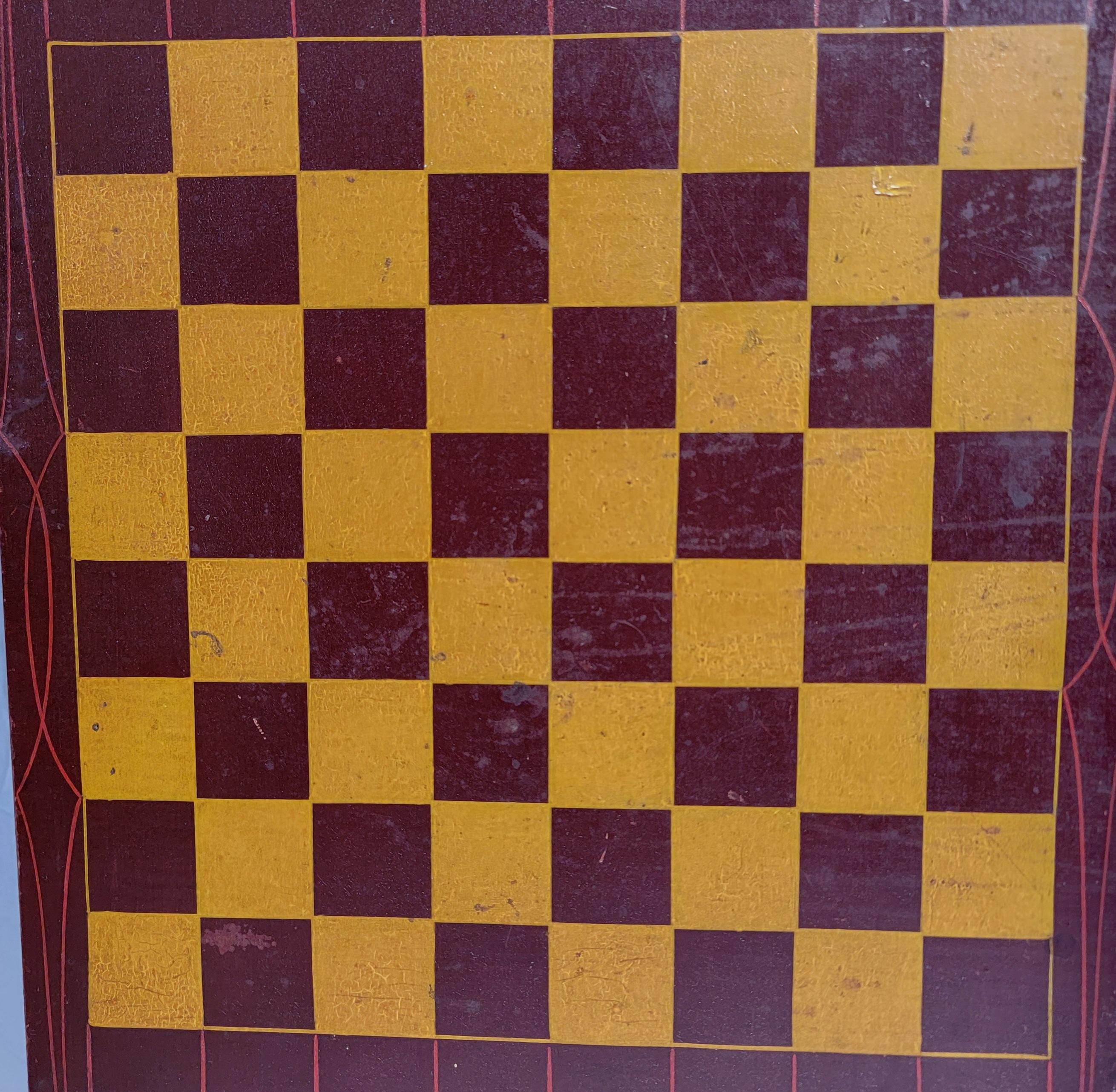 American 19Thc Original Painted Game Board From Pennsylvania For Sale