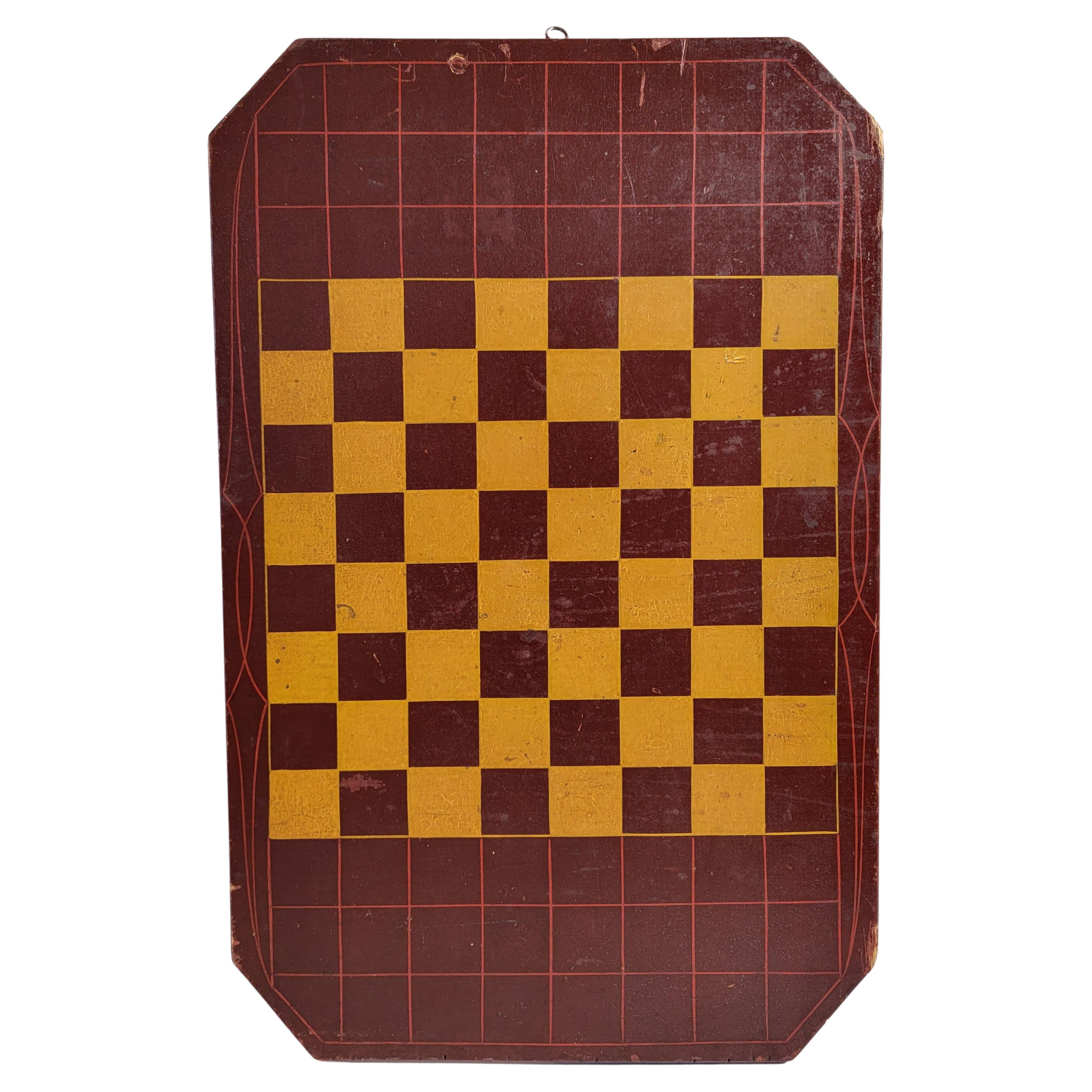 19Thc Original Painted Game Board From Pennsylvania