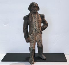 19th Century Original Painted George Washington Cast Iron Mounted
