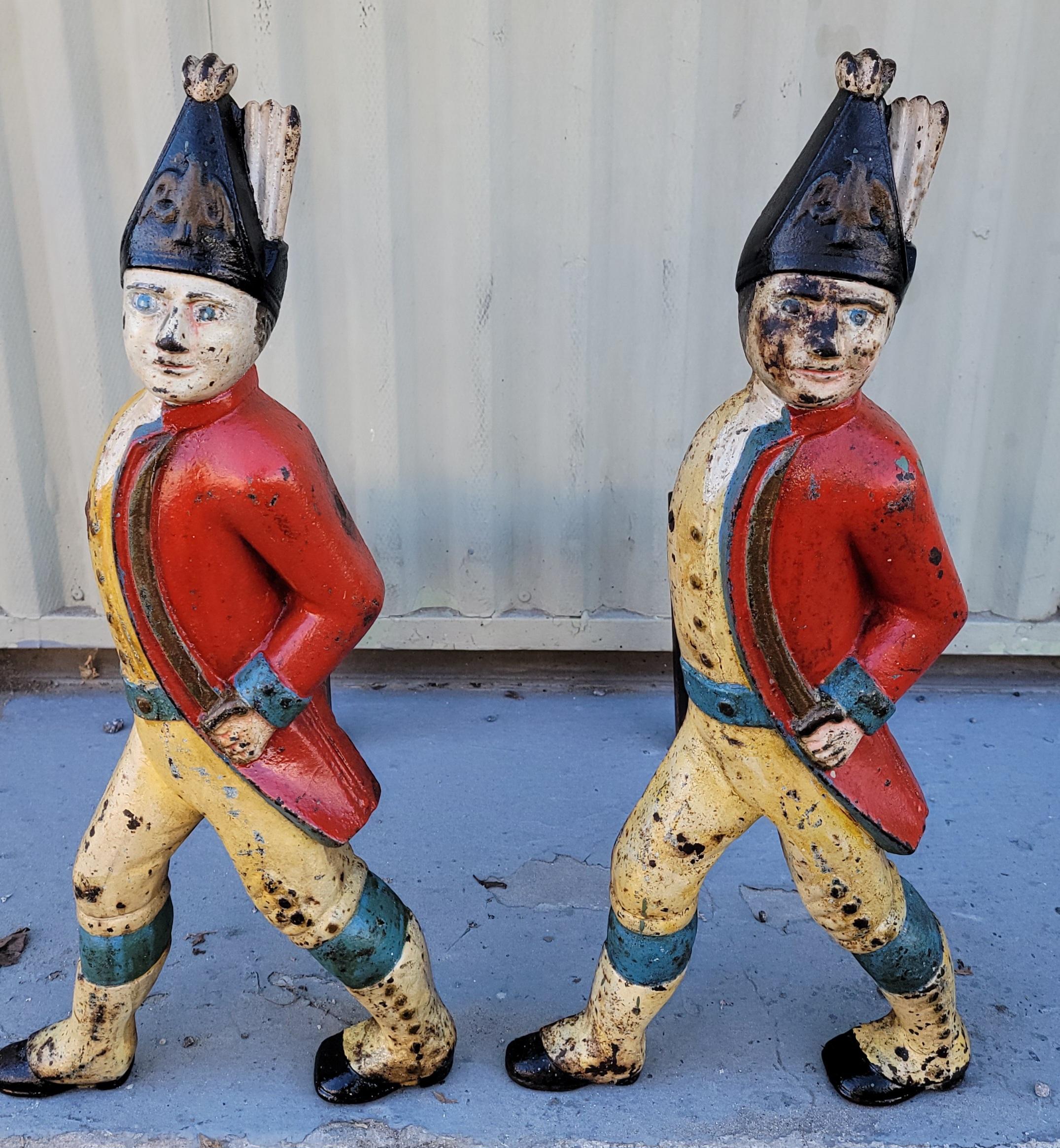 Américain Soldats hessois peints originaux du 19e siècle en vente