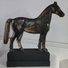 19thc Original Painted Horse  Windmill Weight on Base