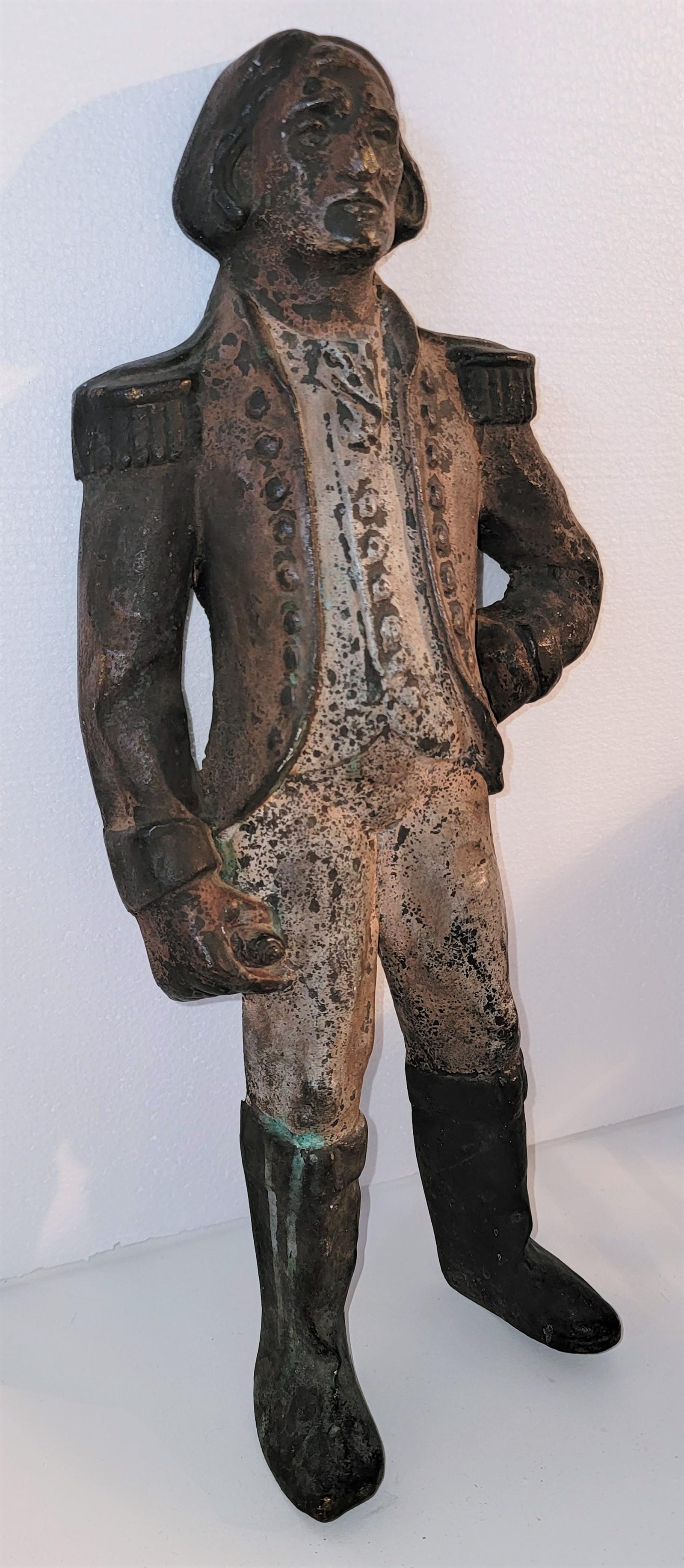 American 19thc Original Painted Iron George Washington Door Stop