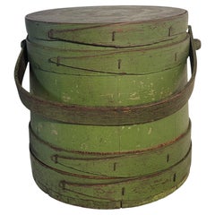 Furkin originale del XIX secolo, dipinto di verde lime, proveniente dal New England