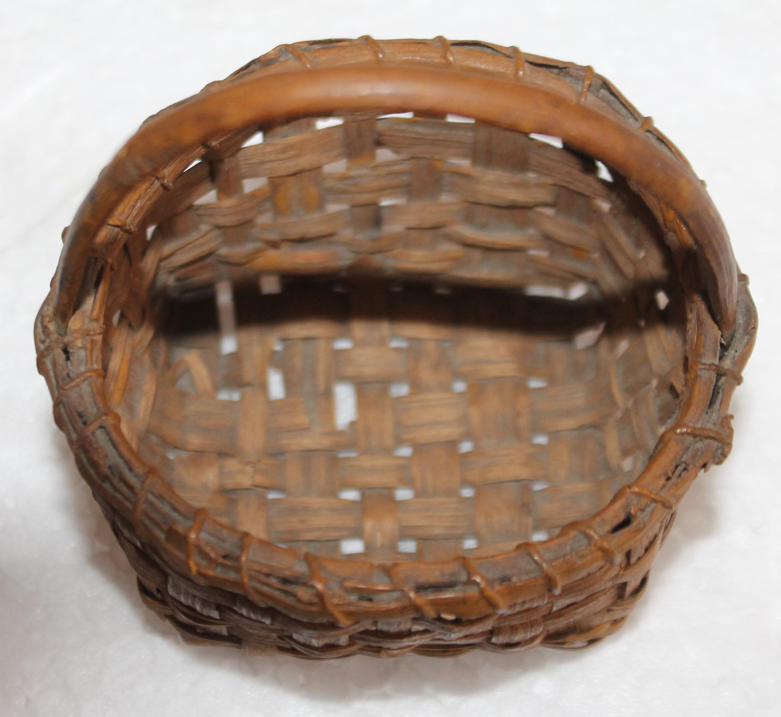 American 19th Century Original Painted Miniature Basket For Sale