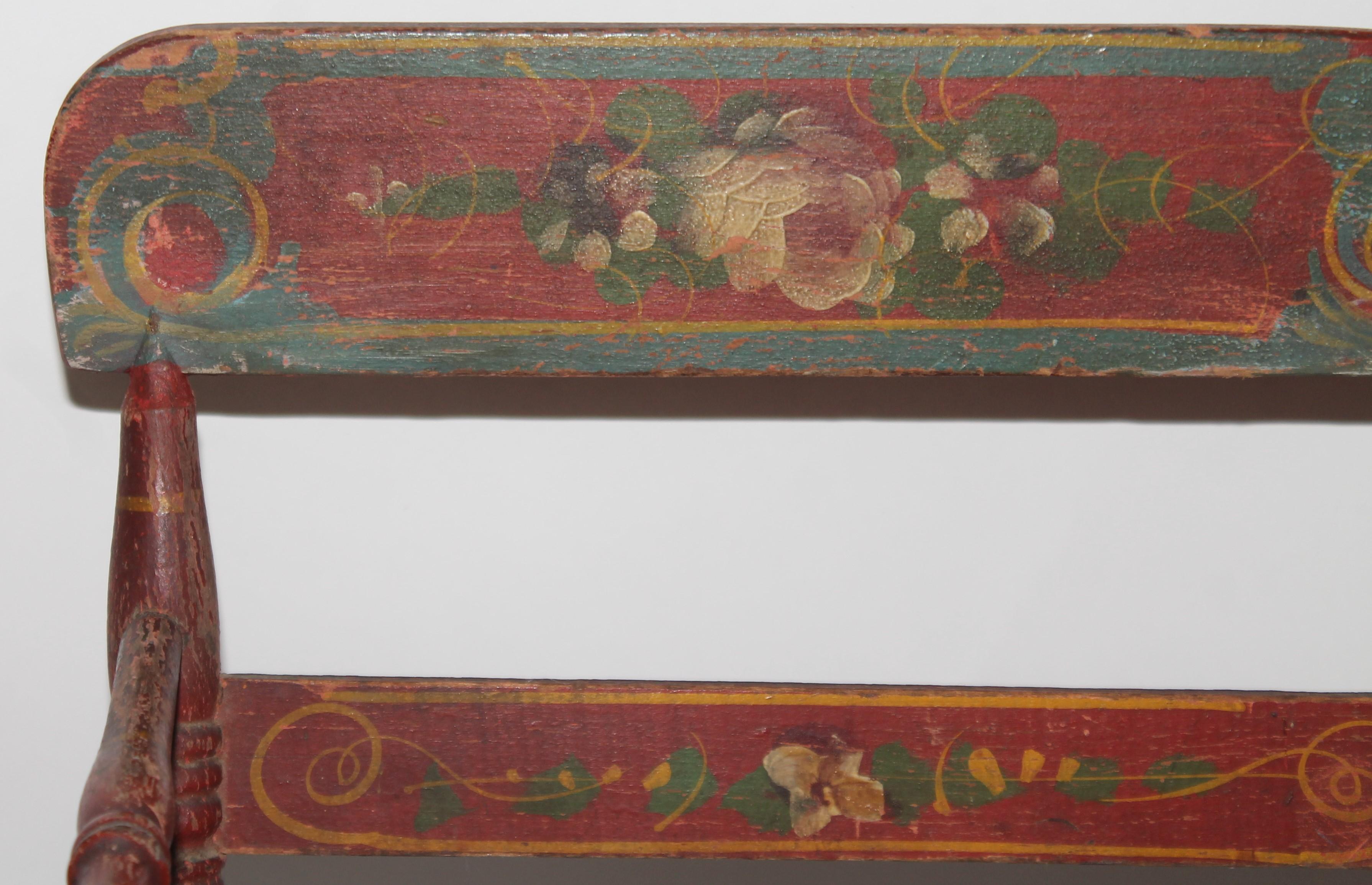 19thc Original Painted Miniature Settee From Pennsylvania For Sale 6