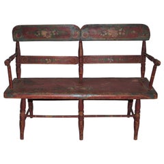 19thc Original Painted Miniature Settee From Pennsylvania