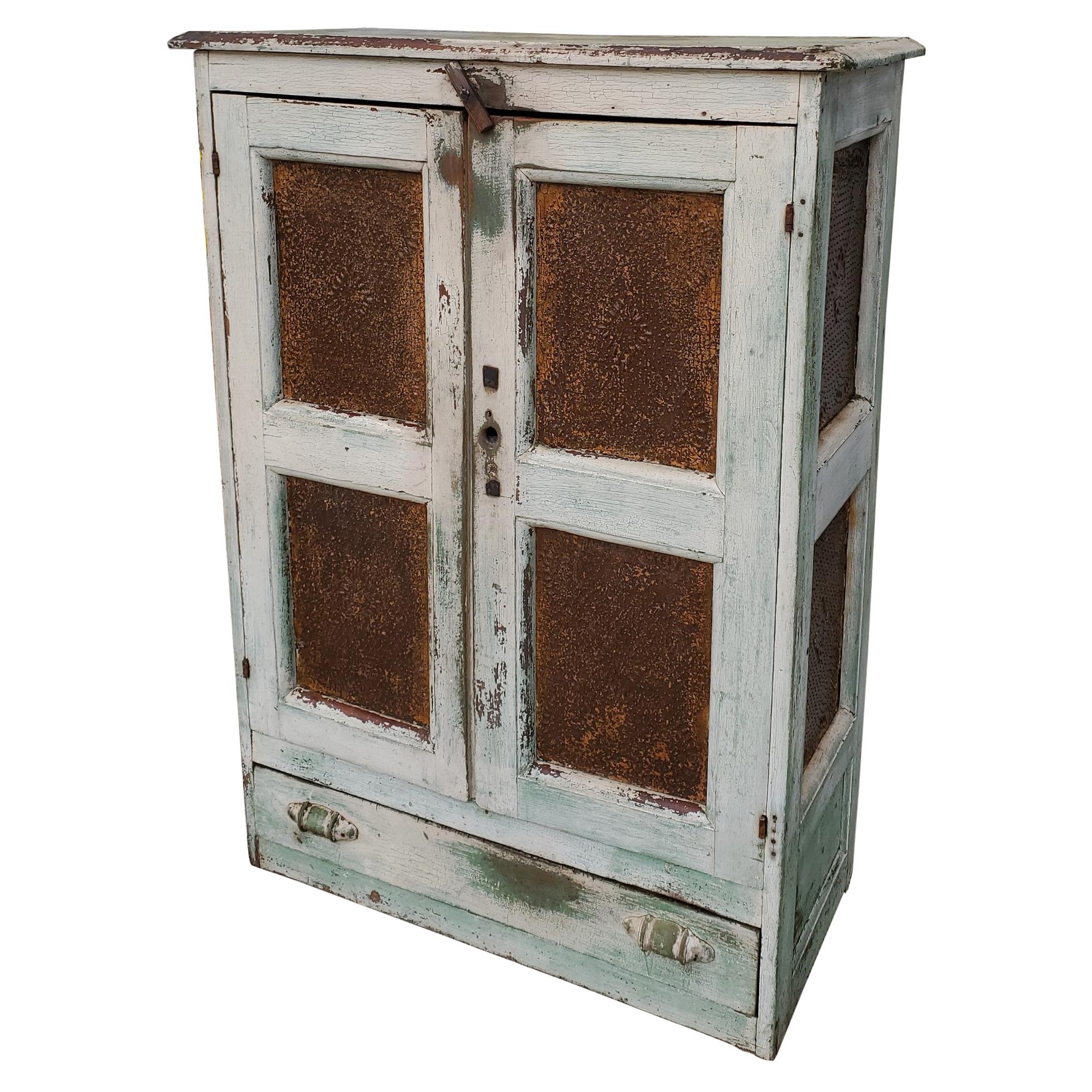 19thc Original Painted Southern Tennessee Pie Safe