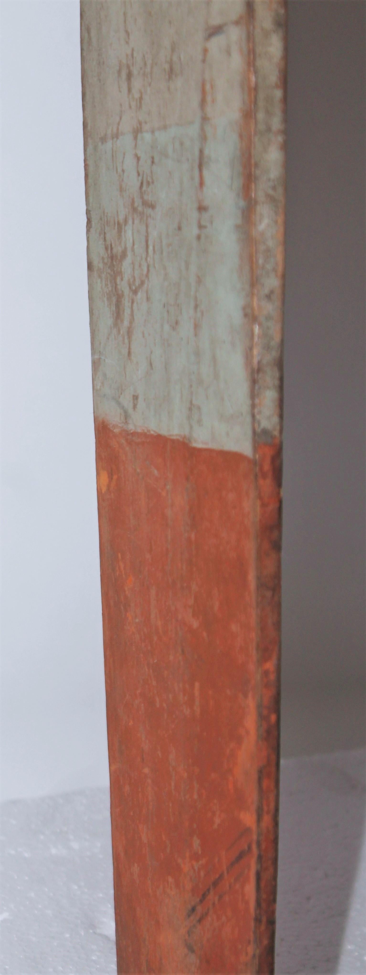 Hand-Painted 19thc Original Painted White & Orange Paddle For Sale