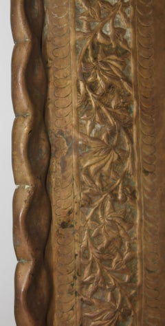 19thc Original Patinaed Brass Wall Tray