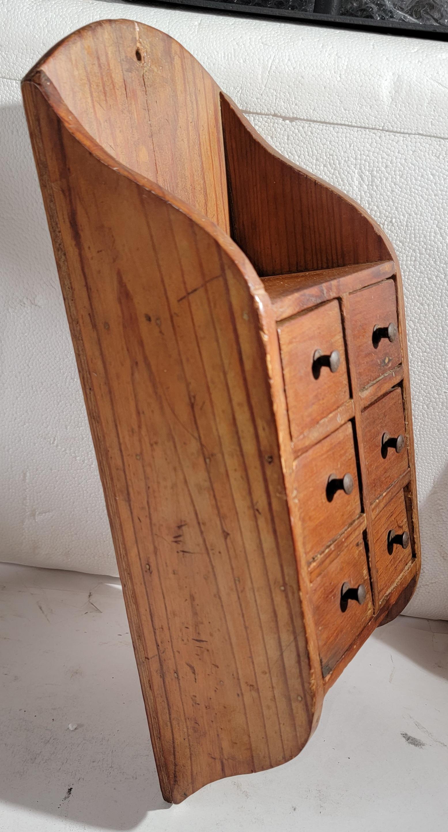 Late 19th Century 19th Century Original Pine Wall Spice Box